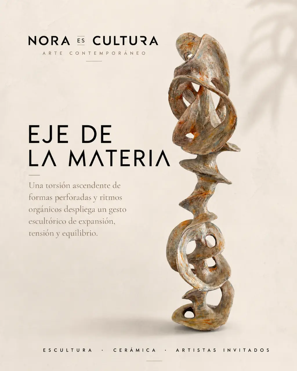 Eje de la Materia — escultura cerámica de Nora Bystrowicz